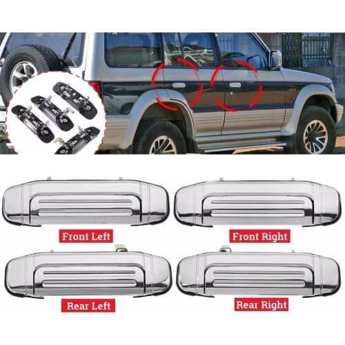 4PCS For PAJERO V31 V32 V33 V43 V45 v46 Car Outside Exterior Door Handle Chrome Front Rear Auto Accessories