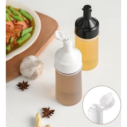 4 Pack Condiment Squeeze Bottles, Refillable Salad Tomato Sauce Bottle Food Dispenser for Oil, for Kitchen BBQ Use