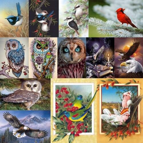 Diamonds painting 5d Diy Full of round diamond home embroidery Decoration Colorful bird Holiday gifts