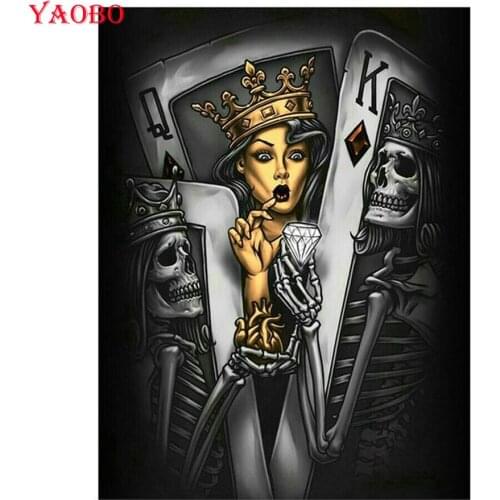 DIY 5d Diamond Painting cross stitch skull queen painting rhinestone puzzle picture Full square/round Diamond Embroidery beauty