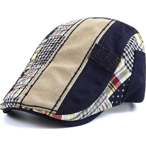 Brand JAMONT Adjustable Peaked cap British leisure all-match cap stitching Beret hat