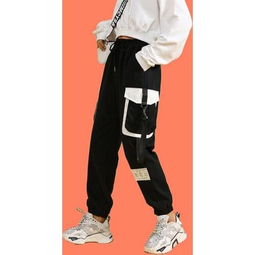 3XL Streetwear Pockets Cargo Harem Pants Hip Hop Casual BF Track Pants Joggers Trousers Harajuku Elegant Pants Women Plus Size