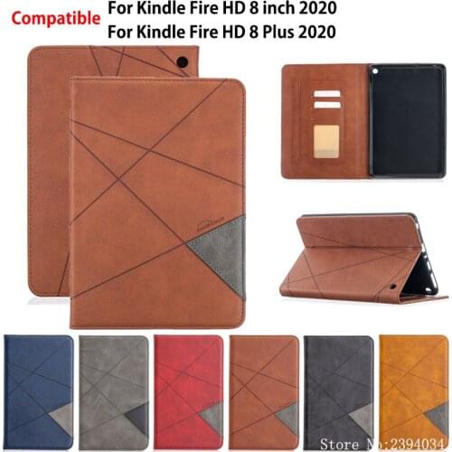 Case For Amazon Fire HD8 HD 8 2020 Cover for Fire HD 8 Plus 2020 Funda Tablet Premium PU Leather Flip Stand Shell Capa Coque