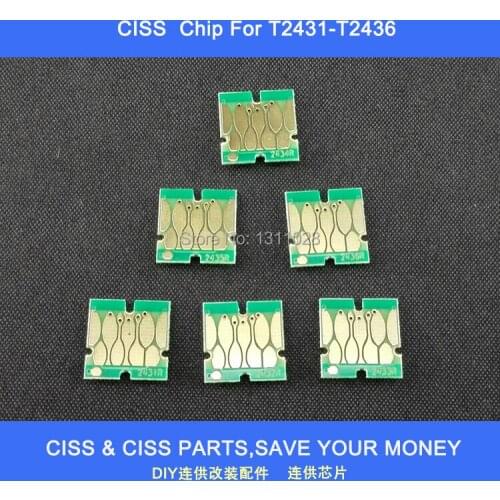 INK WAY T2431 -T2436 24XL auto reset chips for DIY CISS and refillable ink cartridge,T2431 T2432 T2433 T2434 T2435 T2436