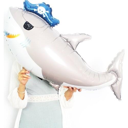 Childrens toy balloon pirate shark shape balloon ocean theme toy balloon birthday party decoration aluminum foil balloon