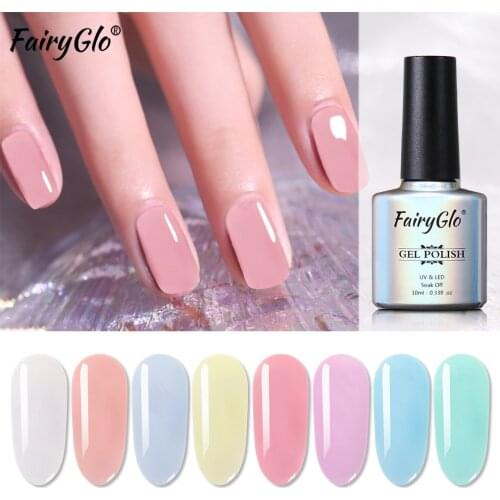 FairyGlo 10ml Jelly Nail Gel Polish Semi-transparent Nude Gel Varnish Soak Off Vernis Semi Permanent Nail Art UV Gel Lacquer