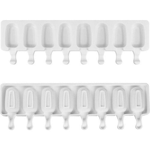 8 Cavity Ice Cube Maker Cream Mold Silicone Popsicle Candy Bar Form Silicon Food Grade Frozen Moulds