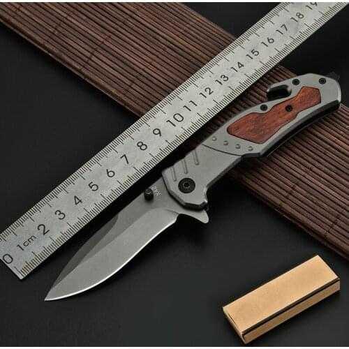Pocket Hunting Knife High hardness self-defense knife Hunting Wood Handle Survival Combat Tactical Knife Titanium Camping Knives