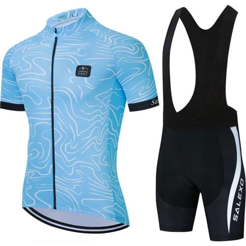 SALEXO Cycling Jersey Set man classic MTB Cycling Bib Shorts Kit Reflective Custom Bike Clothes Bicycle Clothing Ropa Ciclismo