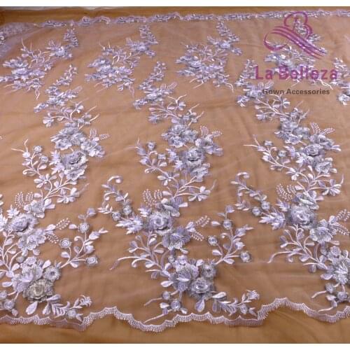 La Belleza new 3D flowers lace fabric, new lace ,White 3D flowers lace fabric,rose pink 3D flowers lace fabric evening dress
