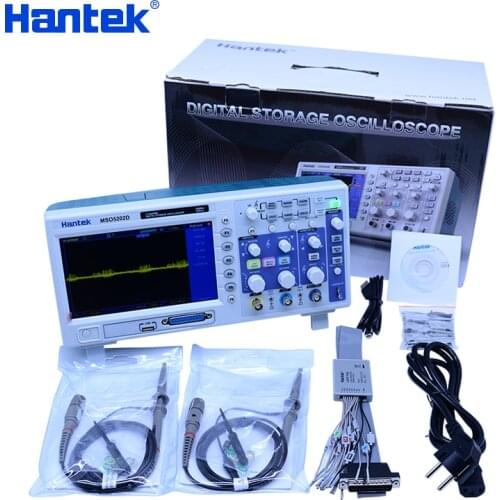 Hantek MSO5202D 200MHz 2CH Mixed Signal Digital Oscilloscope 2 in 1 16CH Logic Analyzer + External Trigger Channel Bench type