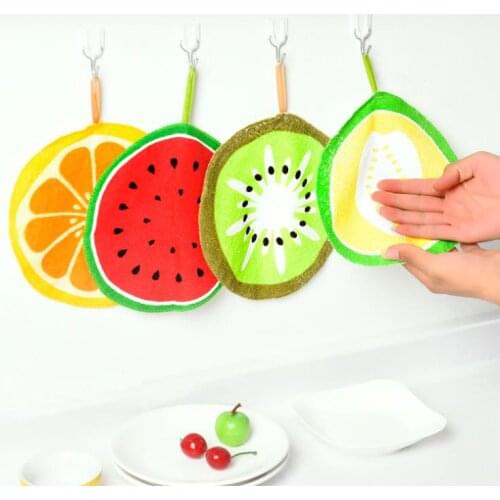Lovely Fruit Print Hanging Kitchen Hand Towel Microfiber Towels Quick-Dry Cleaning Rag Dish Cloth Wiping Napkin SN736