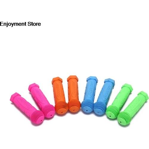 Rubber Grip Handle Handlebar Grips Colorful Blue Red Anti-skid Child Children Kids Bike Bicycle Tricycle Skateboard Scooter 2pcs