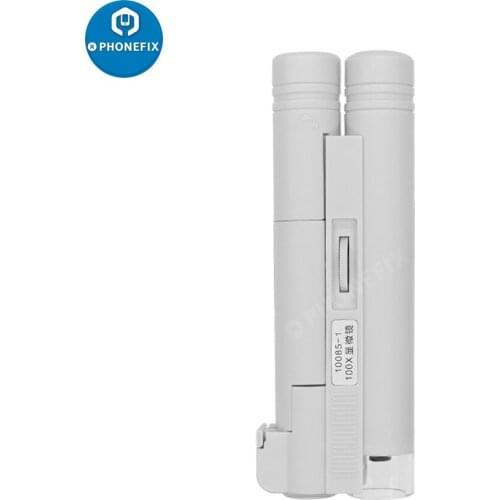 White Mini Portable LED Magnifying Loupe 40X 80X 100X 150X Pocket Microscope with Scale For Phone Repair Foldable Magnifier Toy