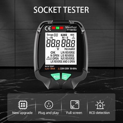 US UK EU Plug Socket Tester Outlet Smart Tester Digital Display Socket Detector Ground Zero Line Plug Polarity Phase Check
