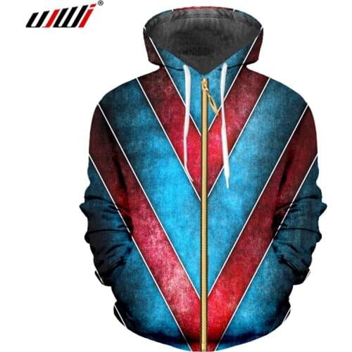 UJWI 2018 Chinese Style Stripes Mens Zip Hoodies Printed Red Blue Hooded Zipper Coat 3D Hot Sale Man Sweatshirt Large Size 5XL