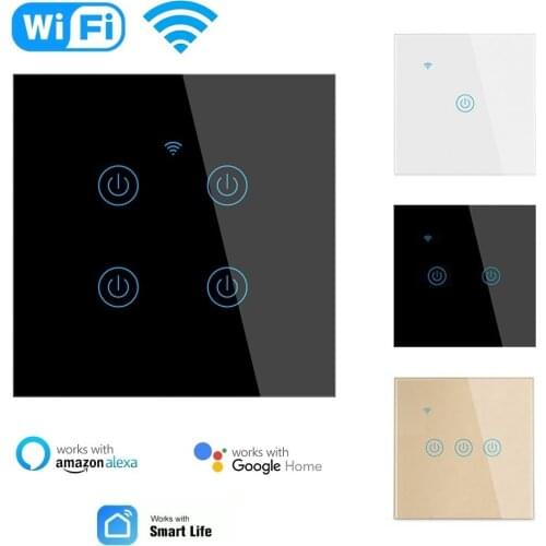 Smart Wifi Light Touch Switch DS-101 App Control 1/2/3/4 Gang Work with Alexa, Google Home