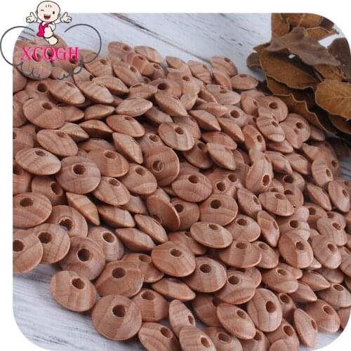 XCQGH 1000Pcs Wood Beech Abacus Beads DIY Bead Natural Teething Necklace Nursing Toy Accessory