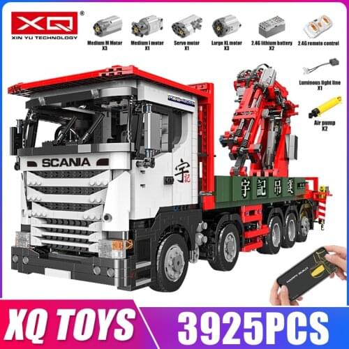 XQ YC-GC008 APP High-Tech Car Model The Big Scania Crane Lorry Truck Building Blocks Brick 20005 Toys for Kids Christmas Gifts