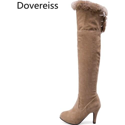 Winter for woman new fashion sexy Pointed toe shoes Pure color Slip on clear heels boots Stilettos heels Knee high boots 34-43