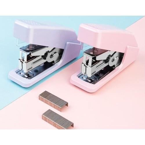 Zq Blue Pink Desktop Binding Fresh Office Binding Student Stapler Office Supplies