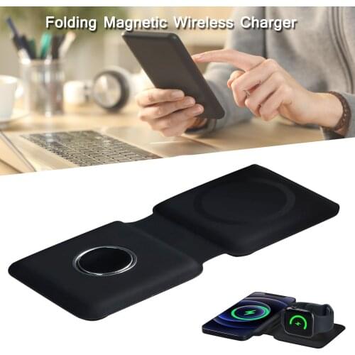2 In1 15W Foldable Magnetic Wireless Charger Portable Fast Safe Charging Pad NEAT For IPhone For Apple Watch Magnet Charger Pro