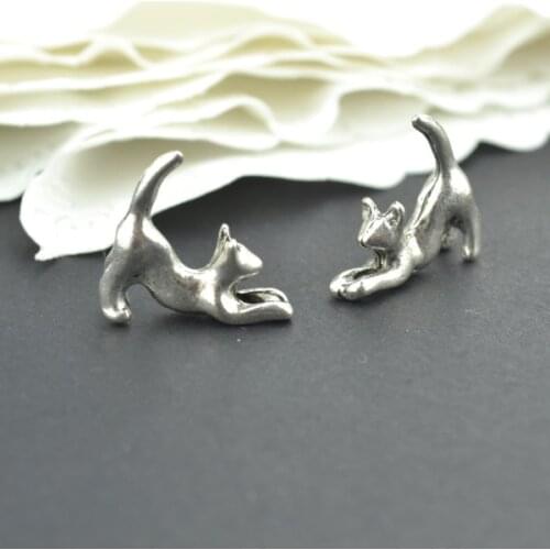 20Pcs metal cat Charm Antique Tibetan Silver Pendant Jewelry Products Charms Diy Pendants For Necklace Bracelets D9114
