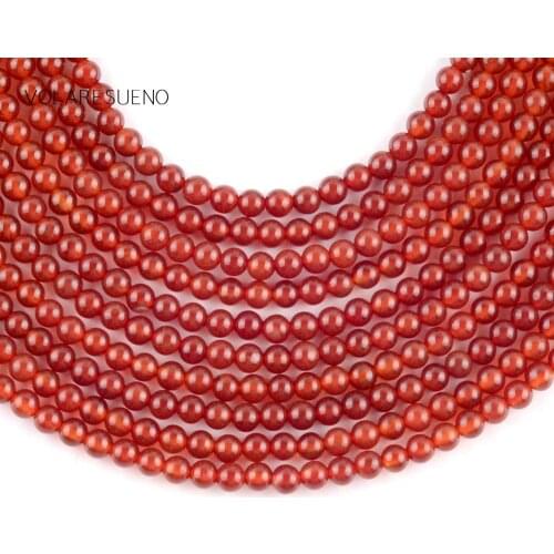 3mm122pcs Red Agates Natural Stone Round Beads Spacer Loose Beads For Jewelry Making Diy Bracelet Necklalce Wholasale Strand 15"