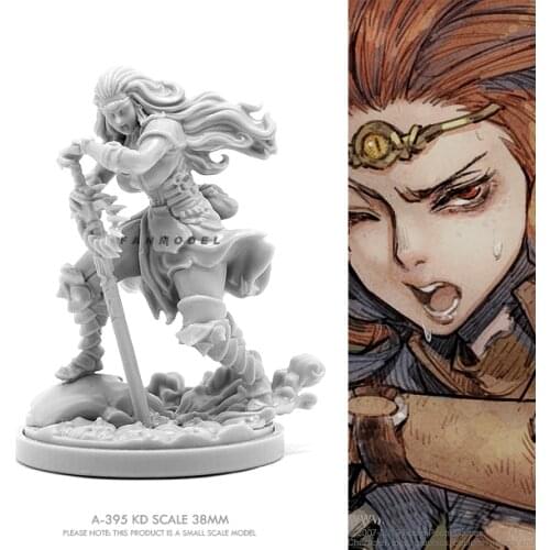 38mm Resin model kits Beauty Soldier figure self-assembled A-395