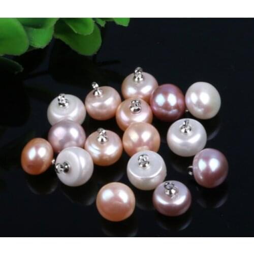 5pcs/lot colored round pearl shell buttons men and women shirts buttons handmade DIY earrings shoes decorative buttons