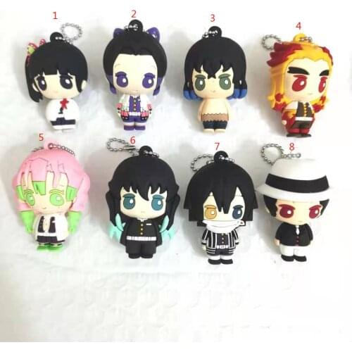 Demon Slayer: Kimetsu no Yaiba original Japanese anime figure PVC mobile phone charms key chain strap keyring