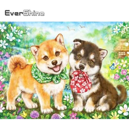 Evershine 5D Diamond Painting Dog Full Square Diamond Mosaic Animal Sale Diamond Embroidery Spring Cross Stitch Home Decoration