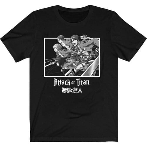 Attack on Titan AOT Ackerman Levi T-Shirt Men Cotton T Shirt Anime Clothes Anime Tops Tees