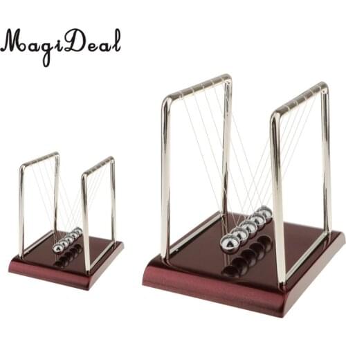 MagiDeal 1Pc Newton Cradle Balance Ball Physics Science Pendulum Educational Toy Square-S for Bookstore Classroom Table Decor