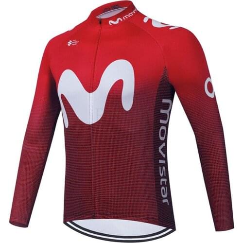 Movistar Team Long Sleeve Cycling Jersey Set Bib Pants Ropa Ciclismo Bicycle Clothing MTB Bike Jersey Uniform Men Clothes