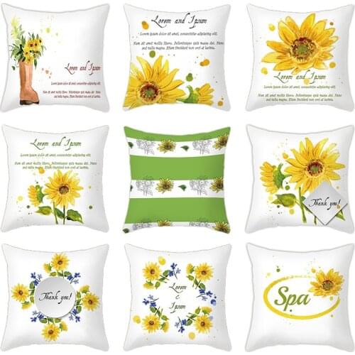 Beautiful Sunflower Art Fresh Holiday Gift Pillowcase Cushion Cover Sofa Car Home Decoration