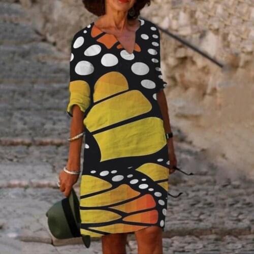 Summer sexy print casual V-neck womens dress beach short sleeve skirt new short sleeve skirt children SAGACE robe été