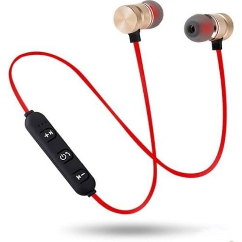 TWS magnetic bluetooth headset, stereo neck hanging metal earphone with microphone, suitable for bluetooth mobile phone