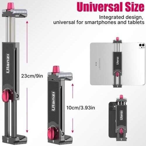 Ulanzi U-Pad III Metal Tablet Clamp Clip Holder Universal for 3.93 to 9 inch iPhone and Ipad Extend Cold Shoe Arca Swiss Mount