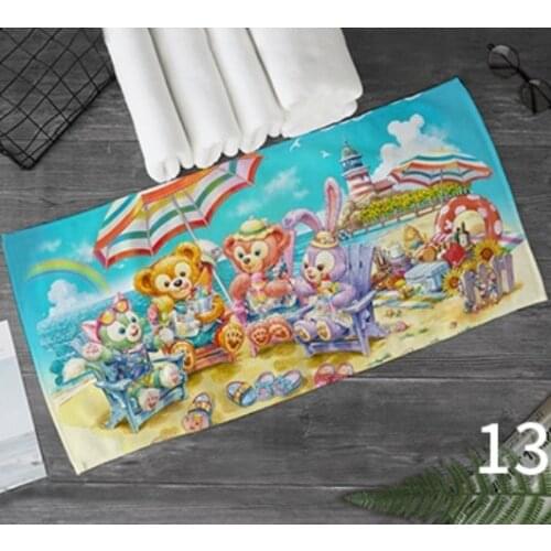 Disney StellaLou Rabbit Duffy Anime Figures Cartoon Product Cosplay Accessories Customized Bath Towel Washcloth Gift