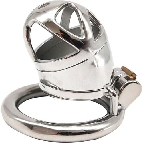 Male Chastity Device Stainless Steel Short Cock Cage Adult Sex Toys For Men Penis Lock Cbt BDSM Bondage Metal Chastity Cage