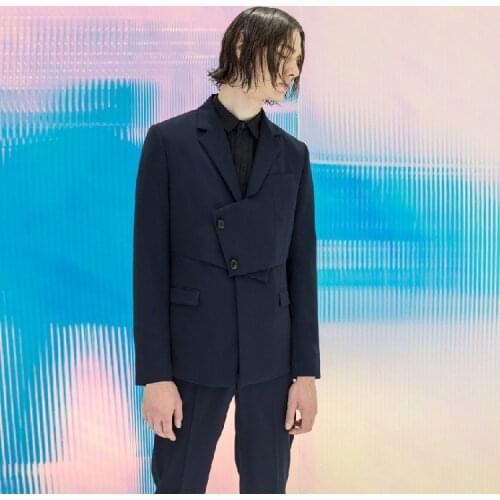 Mens suit irregular suit trim new style spring 2019 Europe and the United States. S-6XL