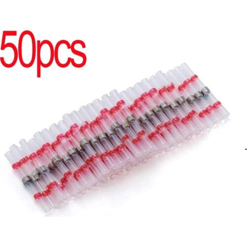 50 PCS Solder Connector Kit - Automotive Marine Insulated Solder Seal Wire Connectors - Heat Shrink Solder Butt Connectors