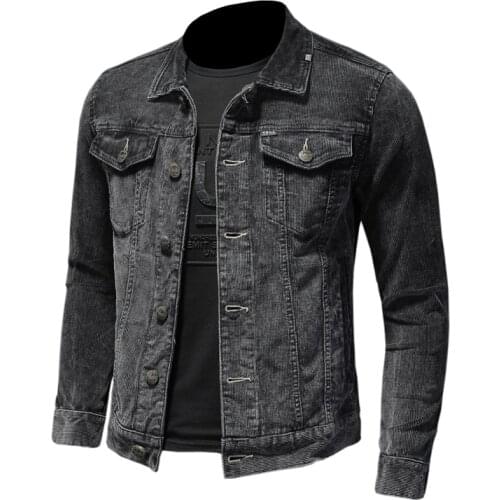 2021 Spring Autumn New Mens Corduroy Jacket Fashion Casual Slim Black Classic Retro Cotton Jacket Mens Brand