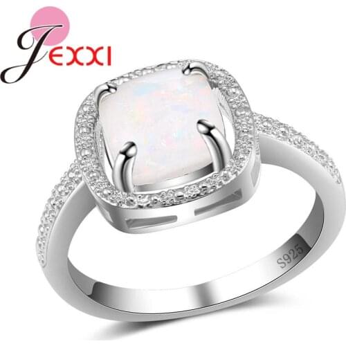New Style Women Fashion Fire Opal 925 Sterling Silver Ring Wedding Birthday Gifts Party Events Fashion jewelry