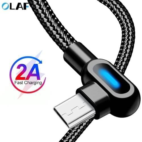 OLAF 90 Degree Fast Micro USB Cable Charger Data Microusb Charging Cable For Samsung Huawei Android Mobile Phone Cables Cord
