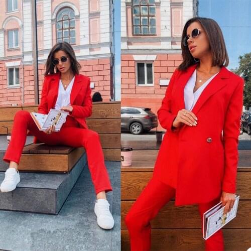 Sexy Women Suits Custom Made Notched Lapel Red Blazer New Designed High Quality Jacket Daily Streetwear Office Lady Coat