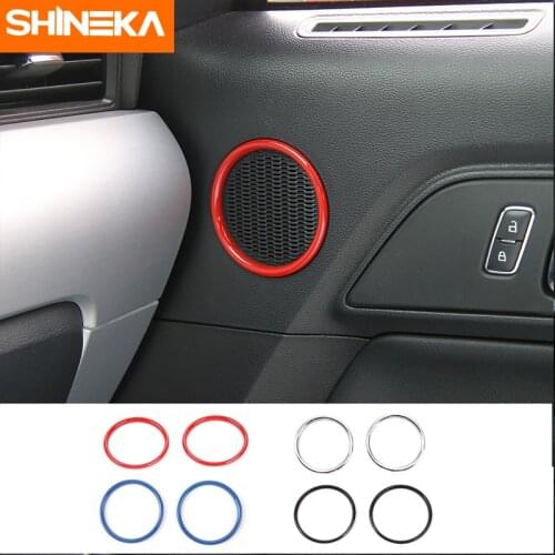 SHINEKA New Arrival Door Speaker Ring Trim Cover Vent Outlet Frame ABS Carbon Fiber for Ford Mustang 2015+Car Accessories