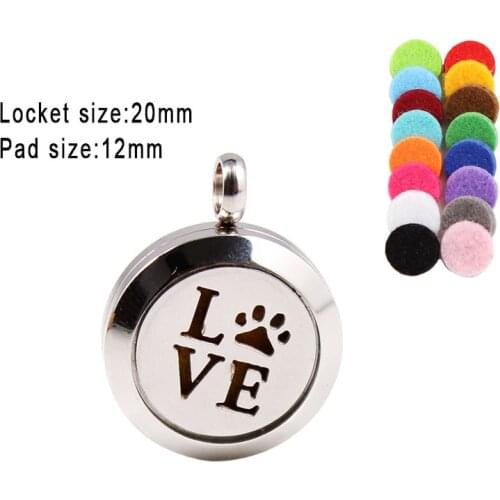 Love Screw 20mm Perfume Locket Stainless Steel Aromatherapy Essential Oil Diffuser Locket Pendant For Women