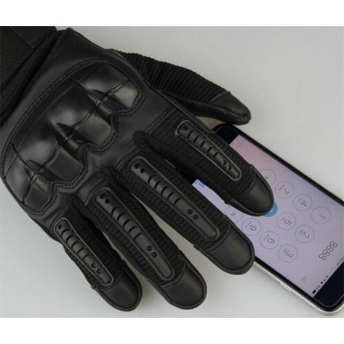 Outdoor Riding Sports Climbing Touch Screen Gloves Nylon PU Leather Full Finger Skid Resistance Wearproof Tactical Mittens Glove